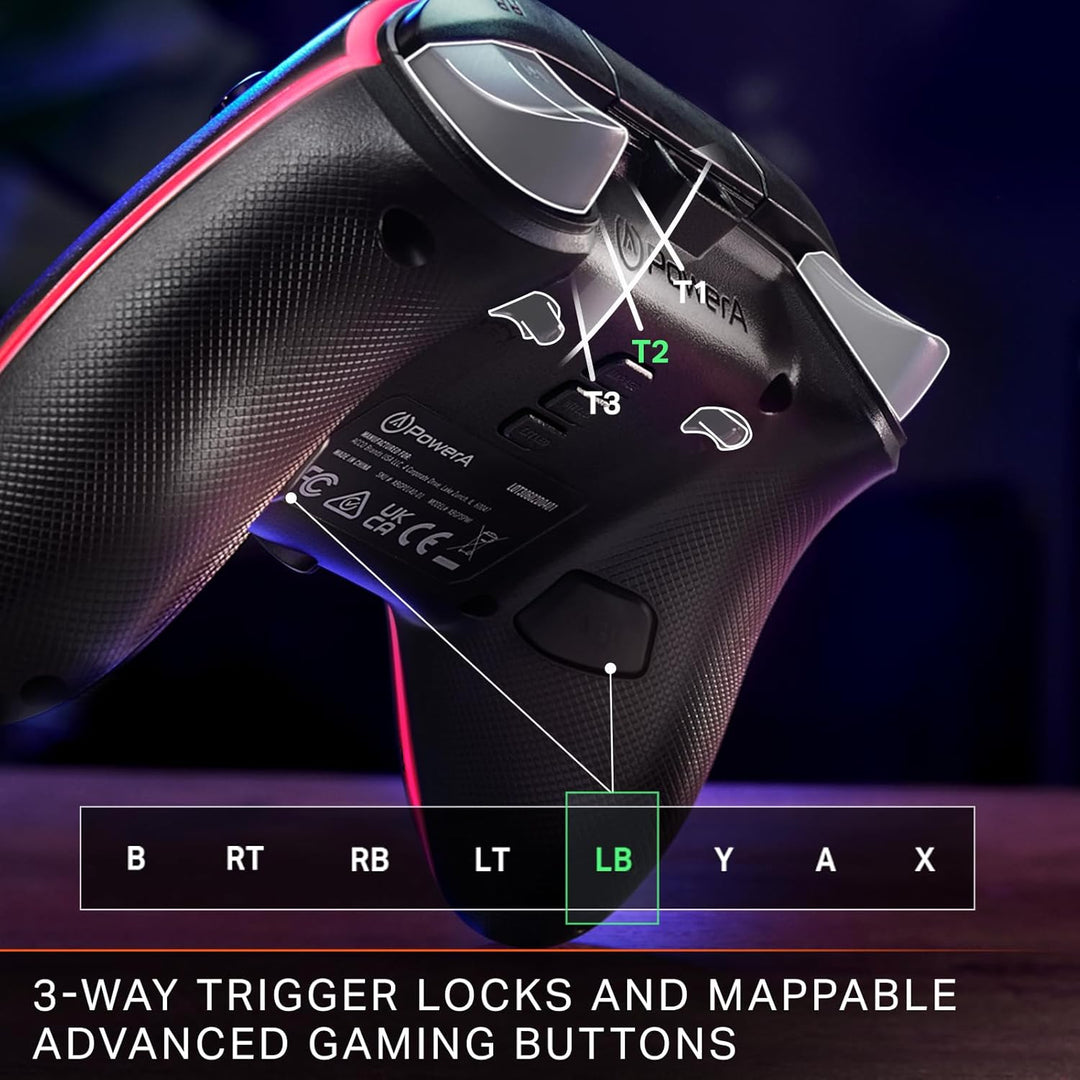 PowerA Kabelgebundener Advantage-Controller für Xbox Series X|S mit Lumectra - Weiss, Gamepad, kabel
