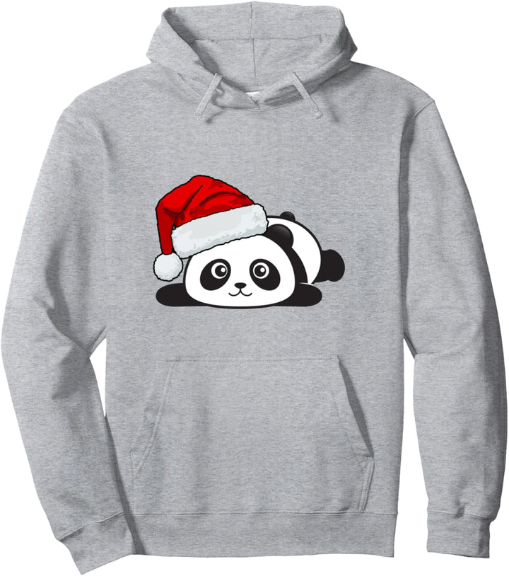 Panda mit Weihnachtsmannmütze, lustige Weihnachten Pullover Hoodie