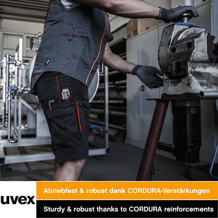 Uvex Tune-Up Herren-Arbeitshose kurz - leichte, robuste Männer-Arbeitshosen für den Sommer - 35% Bau