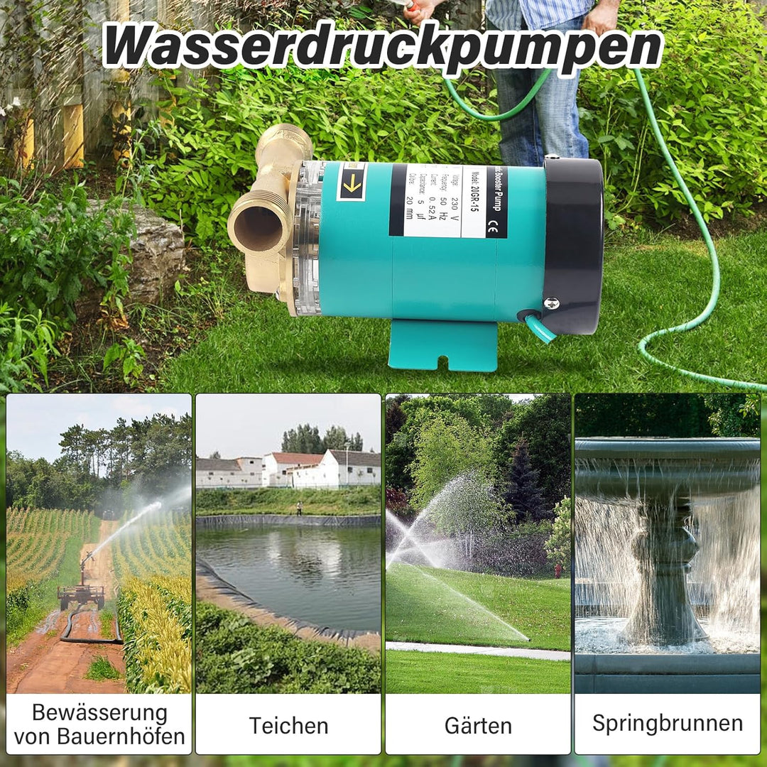 20GR-15 Wasserdruckpumpen Umwälzpumpe 1" Auslass Heisswasserpumpe mit Messing Wasserflussschalter fü