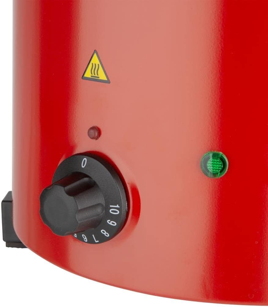 Buffalo GH227 Roter Suppenkessel mit Griffen, 5,7 l, 348 x 255 mm, Edelstahl,