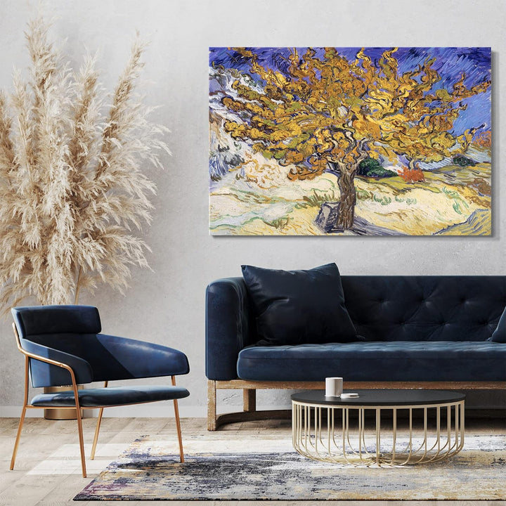 Printed Paintings Leinwand (100x70cm): Vincent Van Gogh - Maulbeerbaum (1889) 100x70 cm, 100x70 cm