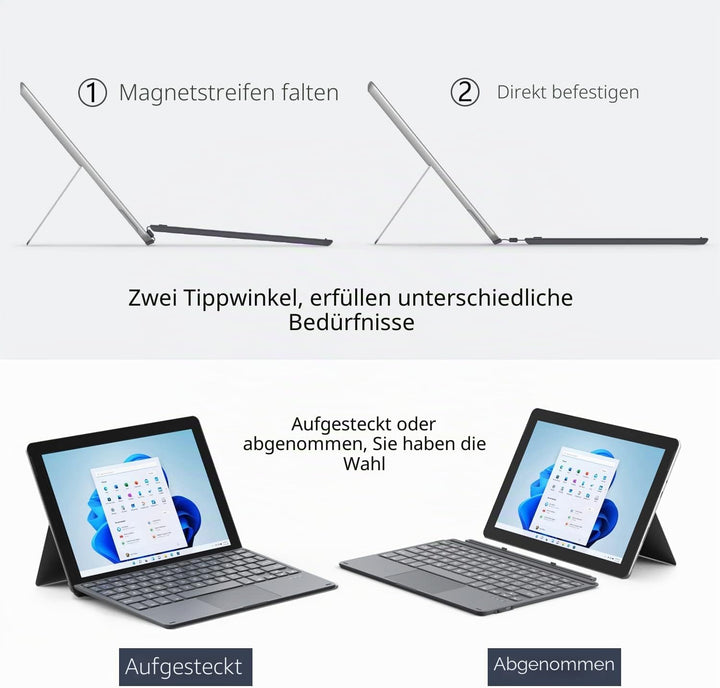 MoKo Bluetooth Tastatur Kompatibel mit Microsoft Surface Go 4 2023 / Go 3 2021 / Go 2 2020 / Go 2018