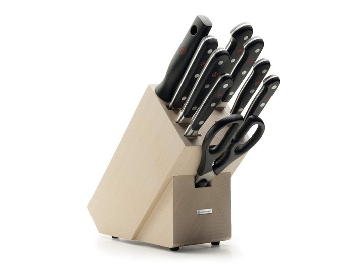 WÜSTHOF Classic Messerblock mit 9 Artikeln 9-teilig Helle Buche, 9-teilig Helle Buche