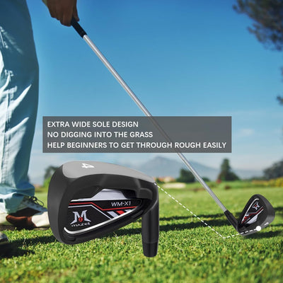 MAZEL Golf Forged Iron Set 9 Pieces, Premium Iron Club 3,4,5,6,7,8,9, P, S for Men Right-Handed, CNC