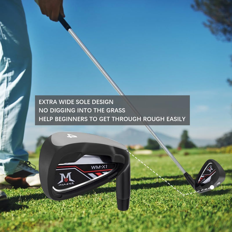 MAZEL Golf Forged Iron Set 9 Pieces, Premium Iron Club 3,4,5,6,7,8,9, P, S for Men Right-Handed, CNC