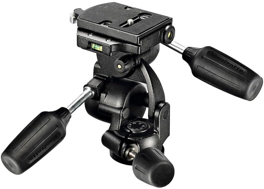 Manfrotto 3-Wege-Kopf mit Schnellwechselplatte, für Kamerastative, Kugelkopf, Kamera-Stabilisator, F