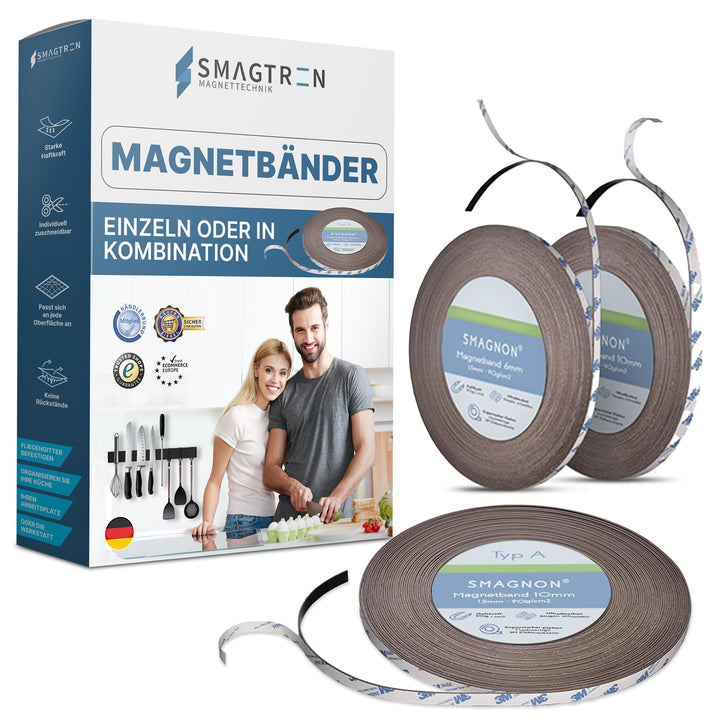 Magnetband selbstklebend Typ A + Typ B - 1,5mm x 25,4mm x 2 Meter - Qualität " Anisotrop" Höchste Ha