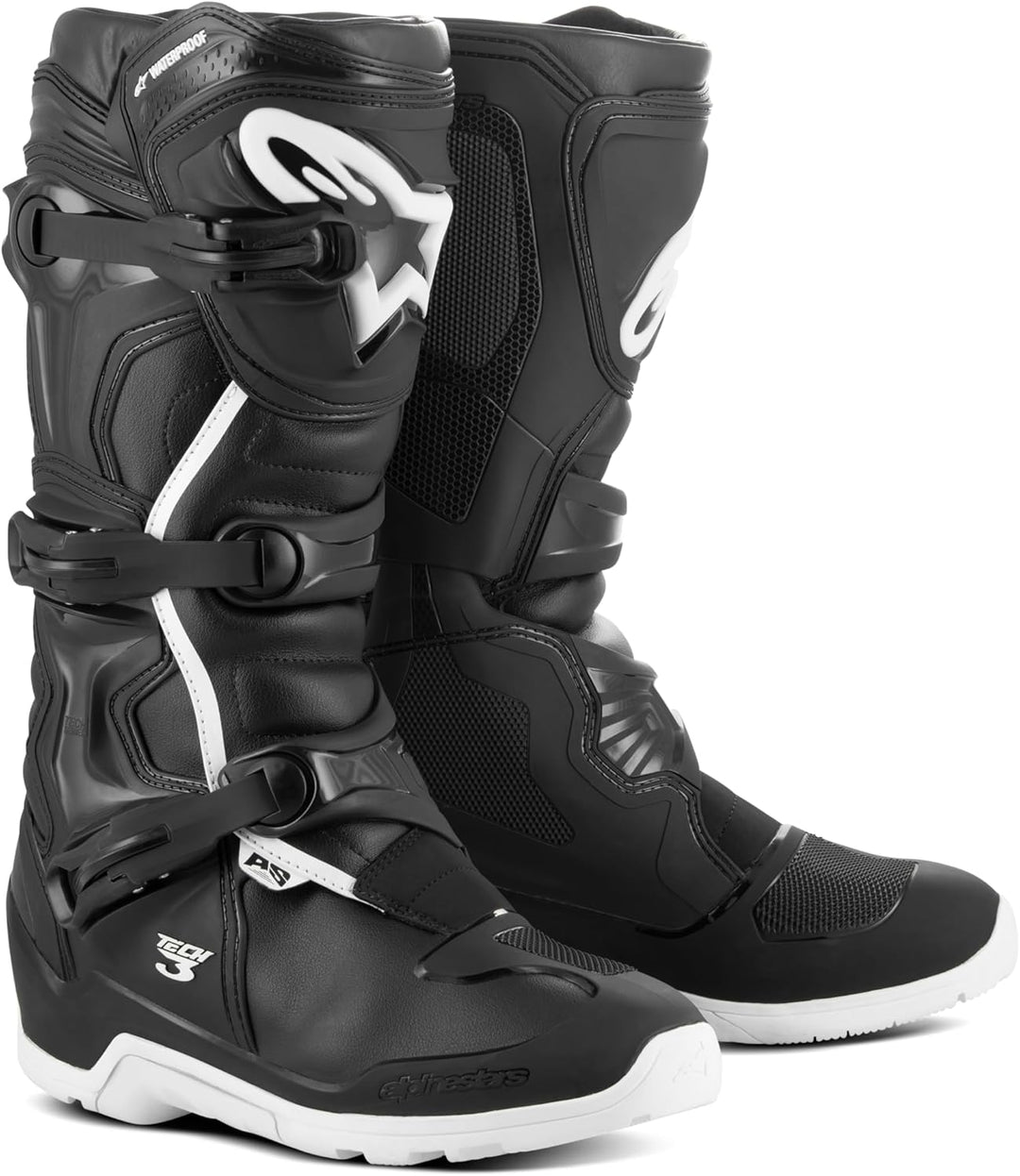 Alpinestars Motocross-Stiefel Tech 3 Enduro Waterproof Schwarz Gr. 40.5 40 Schwarz/Weiss, 40 Schwarz