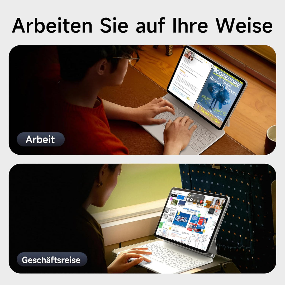 HOU iPad Air 13 Hülle mit Tastatur(2025 M3/2024 M2),iPad Pro 12.9 Hülle mit Tastatur (6th/5th/4th/3r