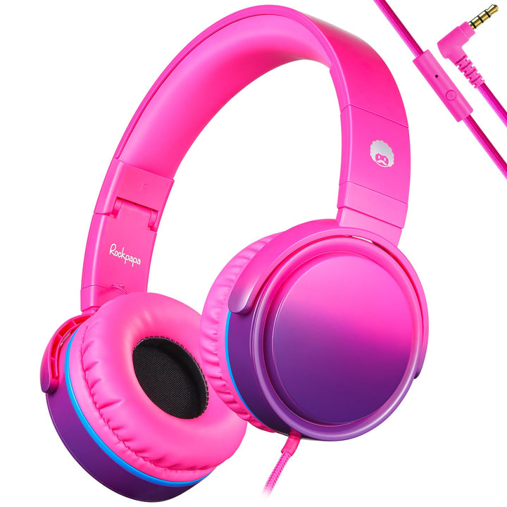 RockPapa Grade Faltbare HiFi Kopfhörer Headphones mit Mikrofon für Computer PC Cellphones Tablets iP