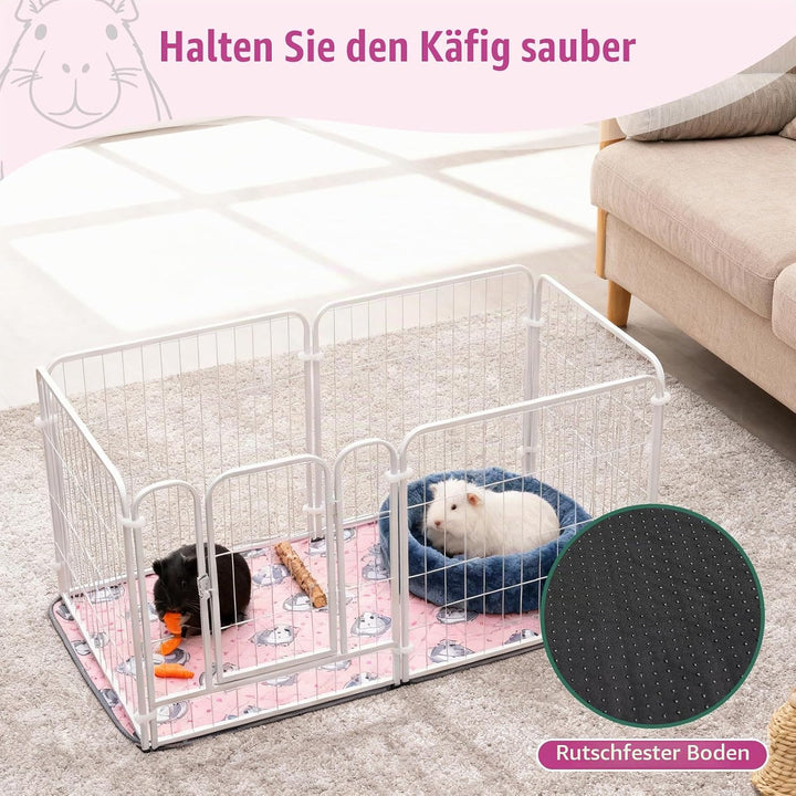 2 Stück PIPI Pads 142x70cm für Meerschweinchen, wasserdichte &amp; rutschfeste Unterlage mit 4 Lagen, su