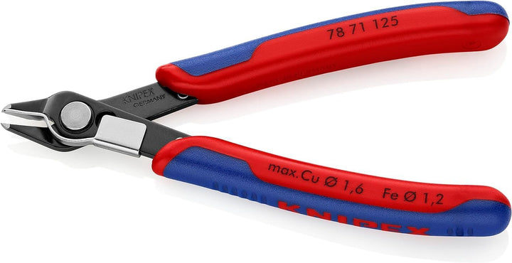 KNIPEX Electronic Super Knipsmit Mehrkomponenten-Hüllen 125 mm, 78 71 125 Chrom 125 mm brüniert, mit