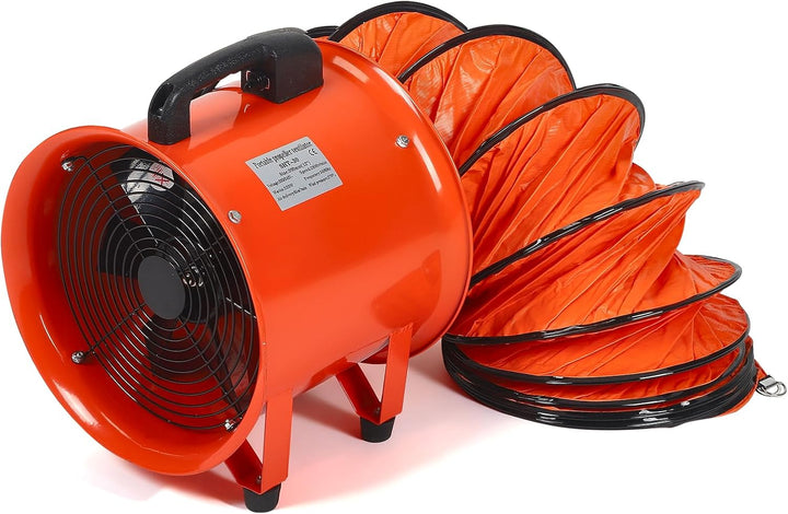 12 Zoll Kanalventilator 520 W, Schlauch, Werkstatt und Rauchabsauggerät, 30 cm Staubabsaugung mit 5