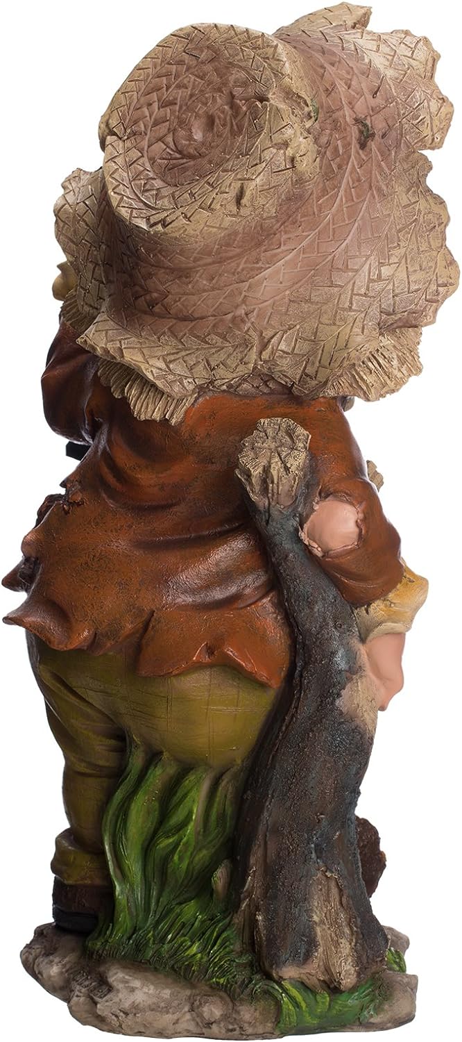 Grosser Gartenwichtel mit Solarlampe NF12168-3, riesig 52 cm hoch, Gartenfigur, Deko Kinder Wichtel