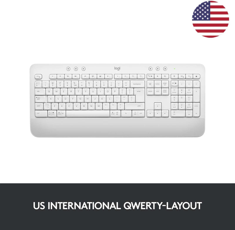 Logitech Signature K650 Comfort kabellose Tastatur mit Handballenauflage, BLE Bluetooth/Logi Bolt US