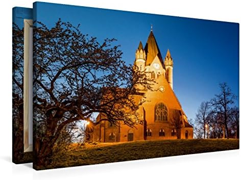 Premium Textil-Leinwand 90 x 60 cm Quer-Format Pauluskirche in Halle-Saale | Wandbild, HD-Bild auf K