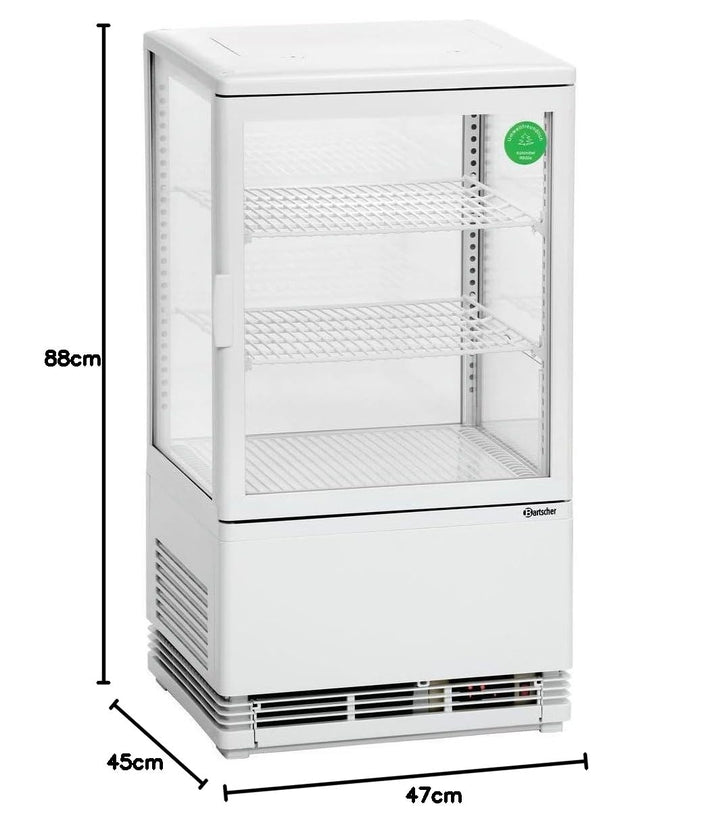 Bartscher Mini-koelvitrine 58L, wit
