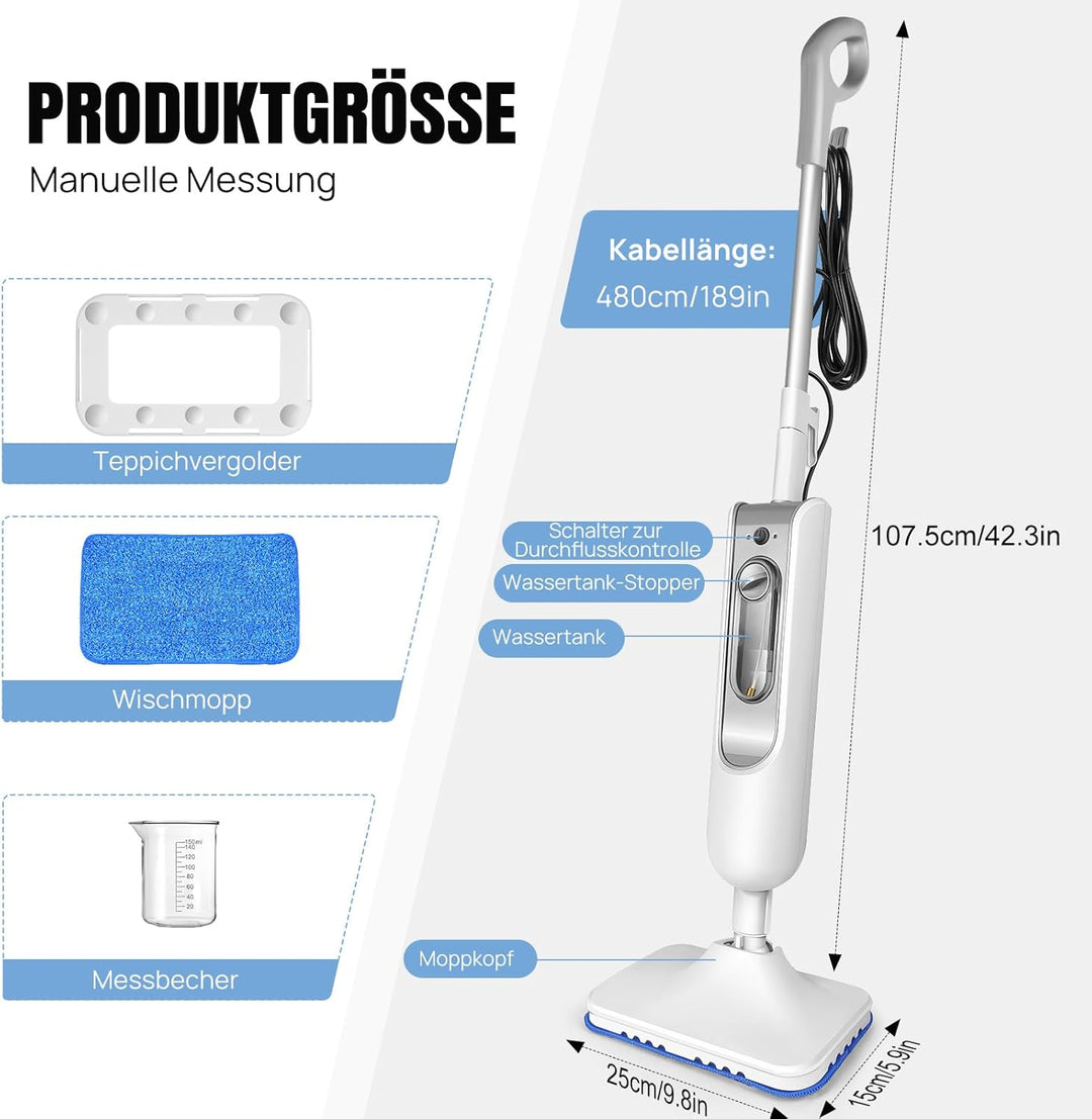 Dampfreiniger Shark Dampfmopp für Hartböden,Dampfreiniger Elektrowischmopp Bodenwischer Nass Trocken