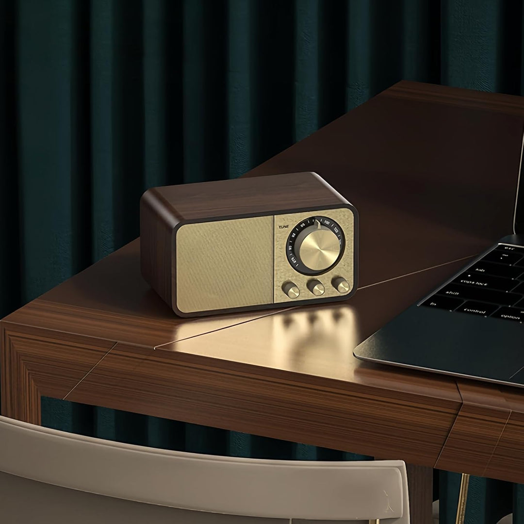 Retro Radio mit Bluetooth, Nostalgie Radio Klein, Bluetooth Radio Retro, 5 Watt Lautsprecher, Vintag