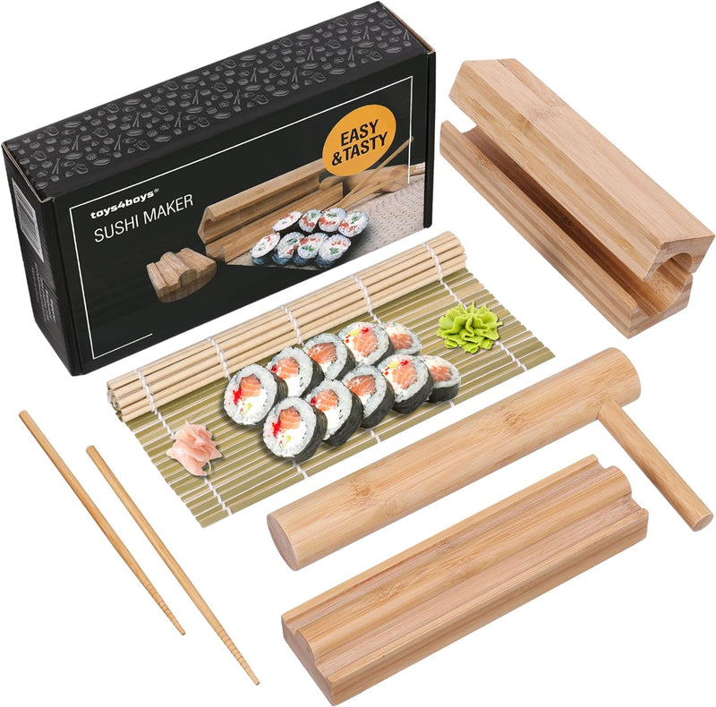 Sushi Maker Set-Sushi Set zum Selber Machen - Sushi Roller Bazooka -Sushi Kit -Bambusmatte Rollmatte