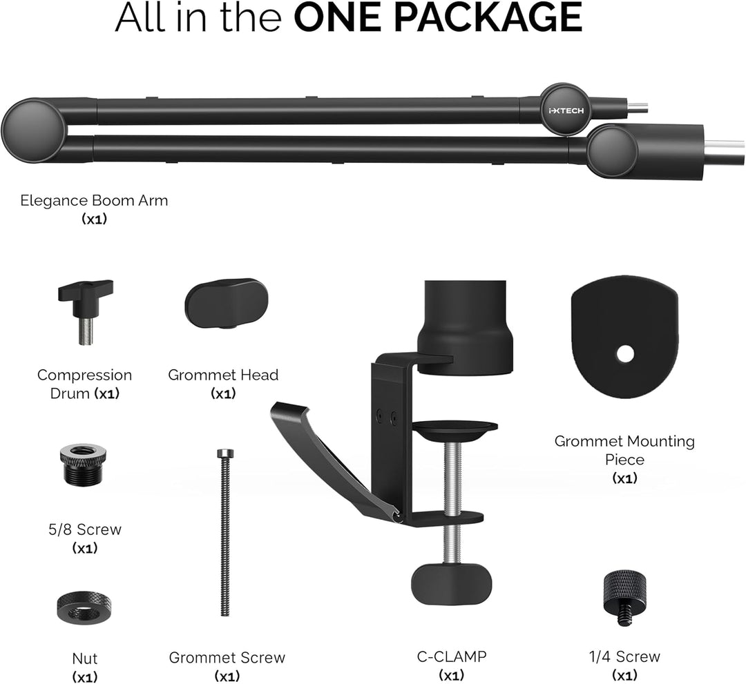 IXTECH Mikrofonarm für Hyperx Quadcast Rode Shure Sm7b Blue Yeti Gaming Mikrofon Halterung Mikrofons