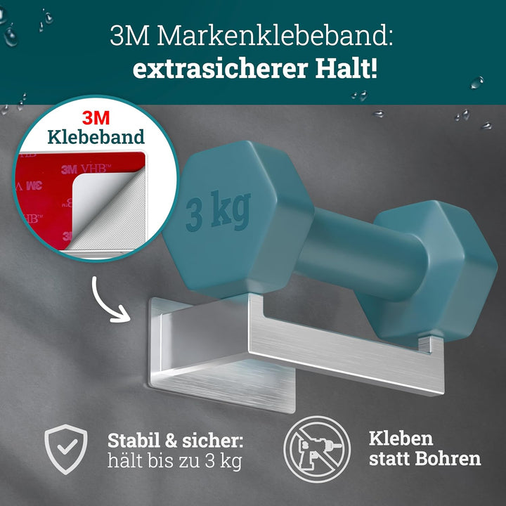 husman® Toilettenpapierhalter ohne Bohren | Klorollenhalter aus hochwertigem gebürstetem Edelstahl |