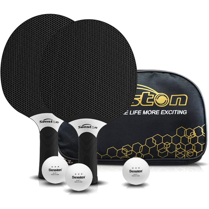 Senston Tischtennisschläger Set, Professionelles Tischtennis Set für 2-4 Spieler, Verbundgummi Tisch