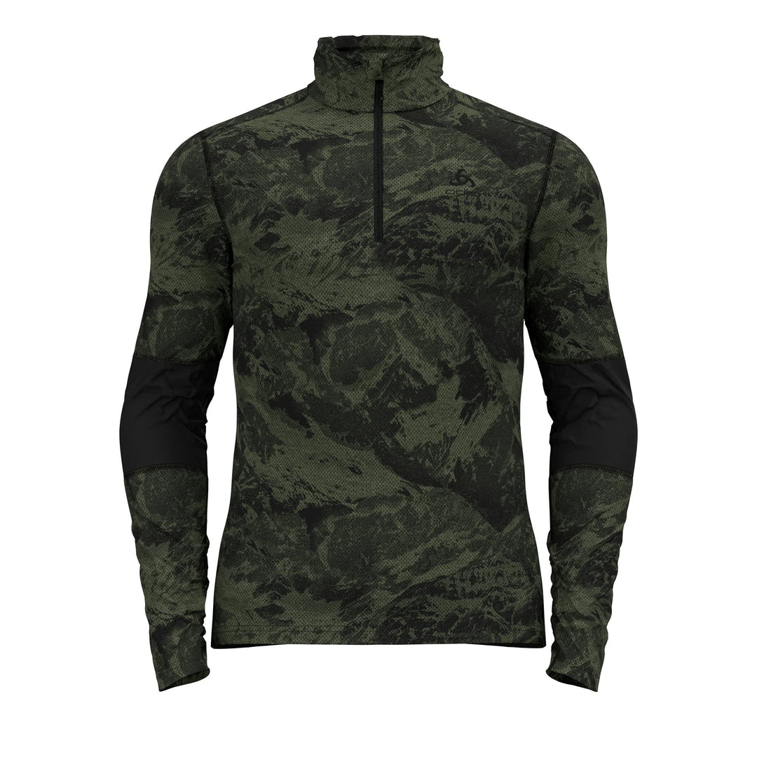 Odlo Herren Bl Top Turtle Neck L/S Half Zip Whistler Eco Langarmshirt, S Olivine - Black