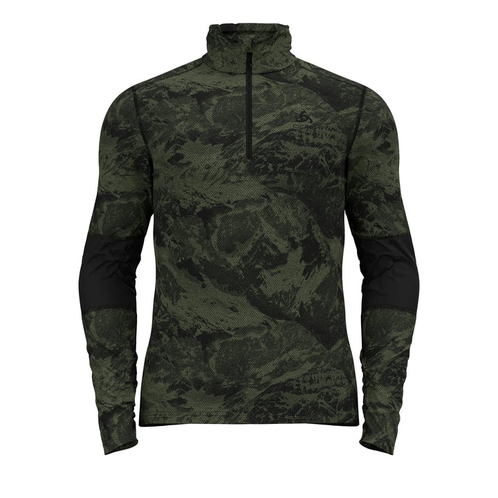 Odlo Herren Bl Top Turtle Neck L/S Half Zip Whistler Eco Langarmshirt, S Olivine - Black