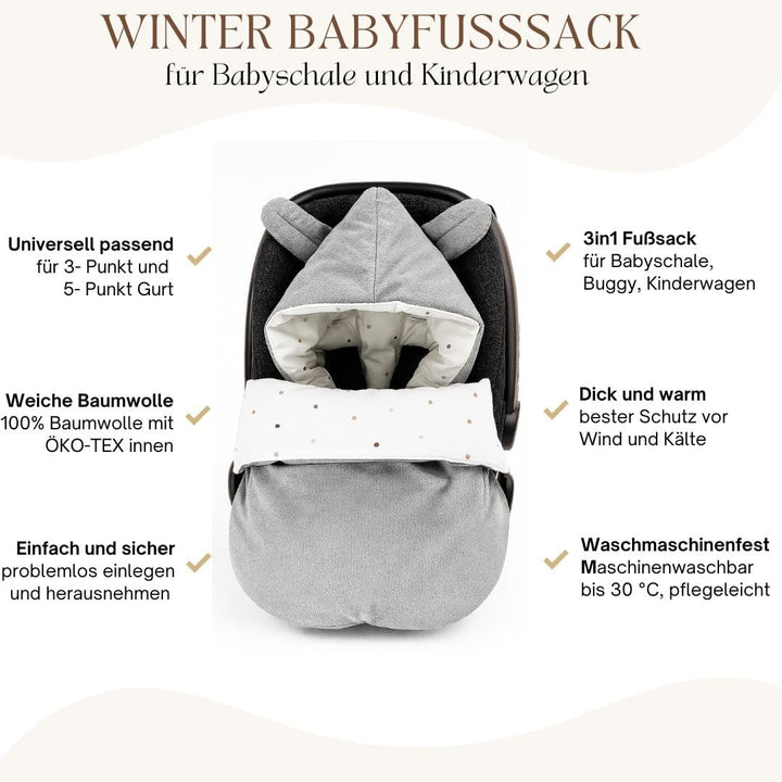 BABEES Winterfusssack Babyschale Winter Babyfusssack warm, Einschlagdecke Baby Fusssack Schlafsack K