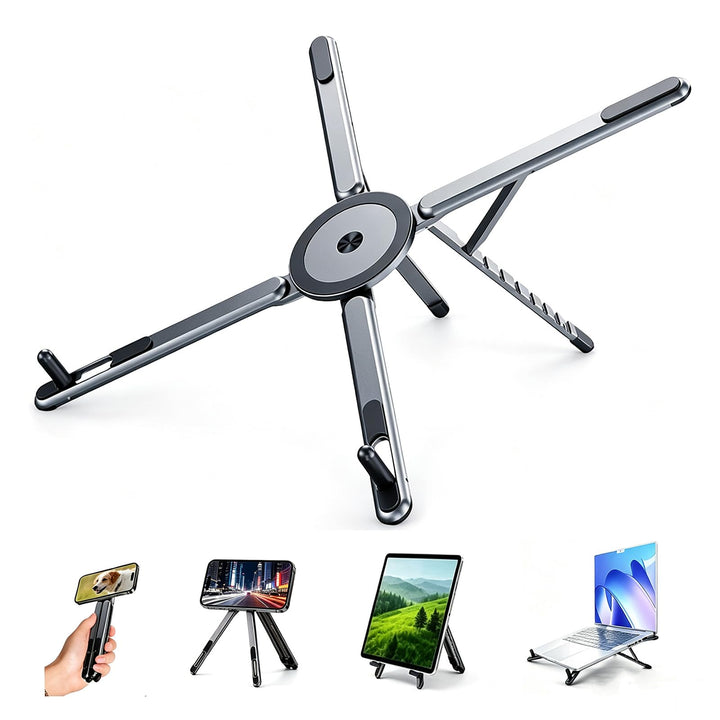 Tragbarer, klappbarer Laptopständer aus Aluminium mit Magnetfunktion, 8-Fach höhenverstellbar, schne