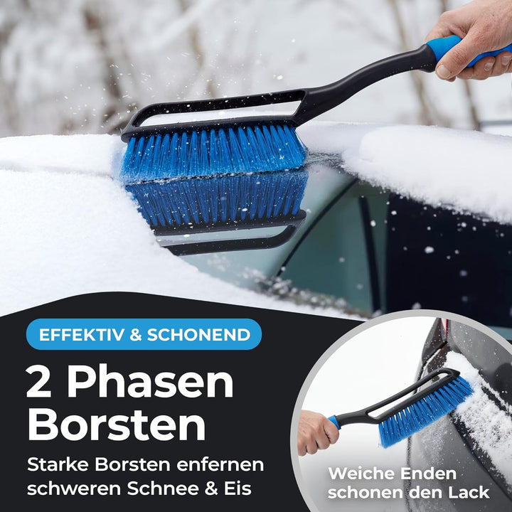 Eiskratzer Auto mit Besen TESTSIEGER 2025* - Ergonomischer Profi Schneebesen Auto schnell & stark -