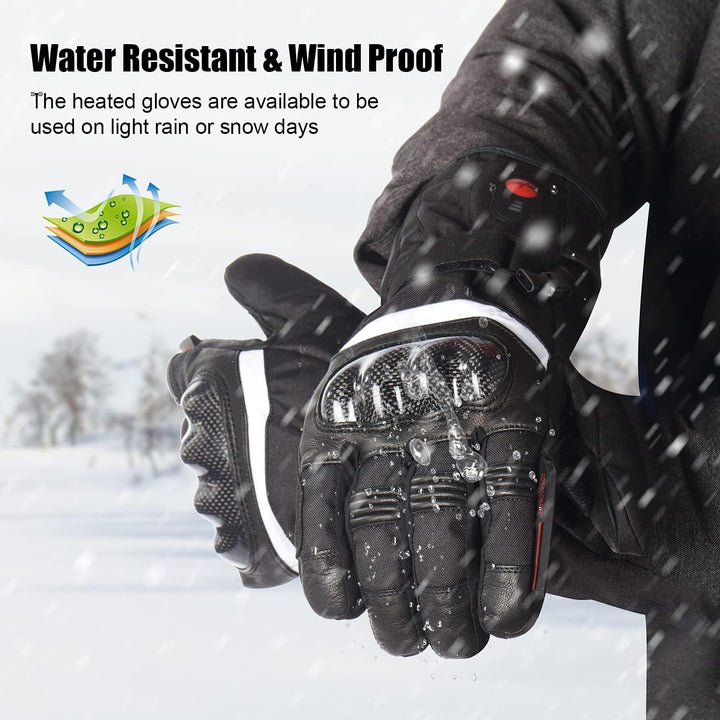 SAVIOR HEAT Beheizte Handschuhe für Herren und Damen, Palm Lederhandschuhe für Winterski und Eislauf