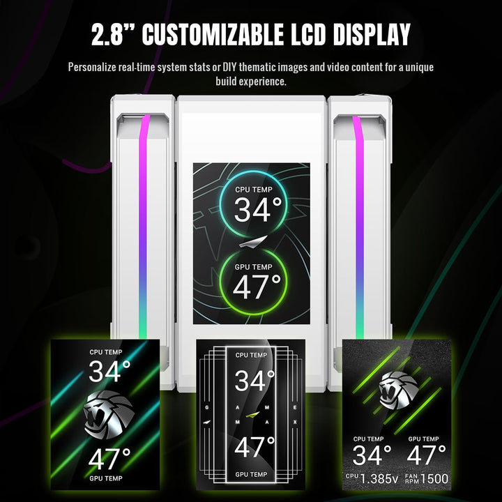 GameMax SIGMA 620 CPU Luftkühler Dual-Tower, 2×120 mm PWM Lüfter, 6 Heatpipes, bis 245 W TDP, 2,8 Zo