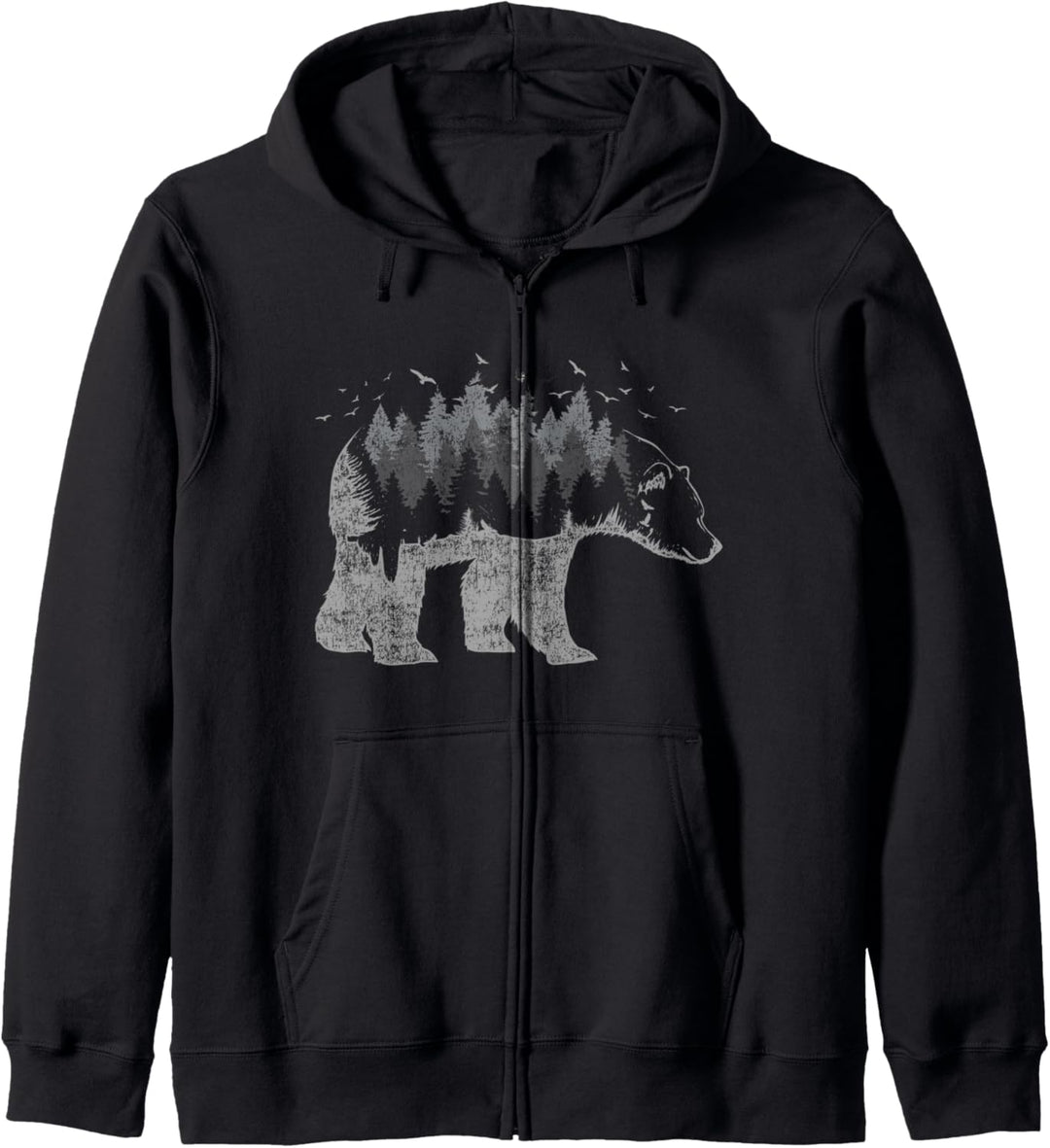 Vogelschwarm Braunbär Natur Grizzlybär Wald Tier Bär Kapuzenjacke
