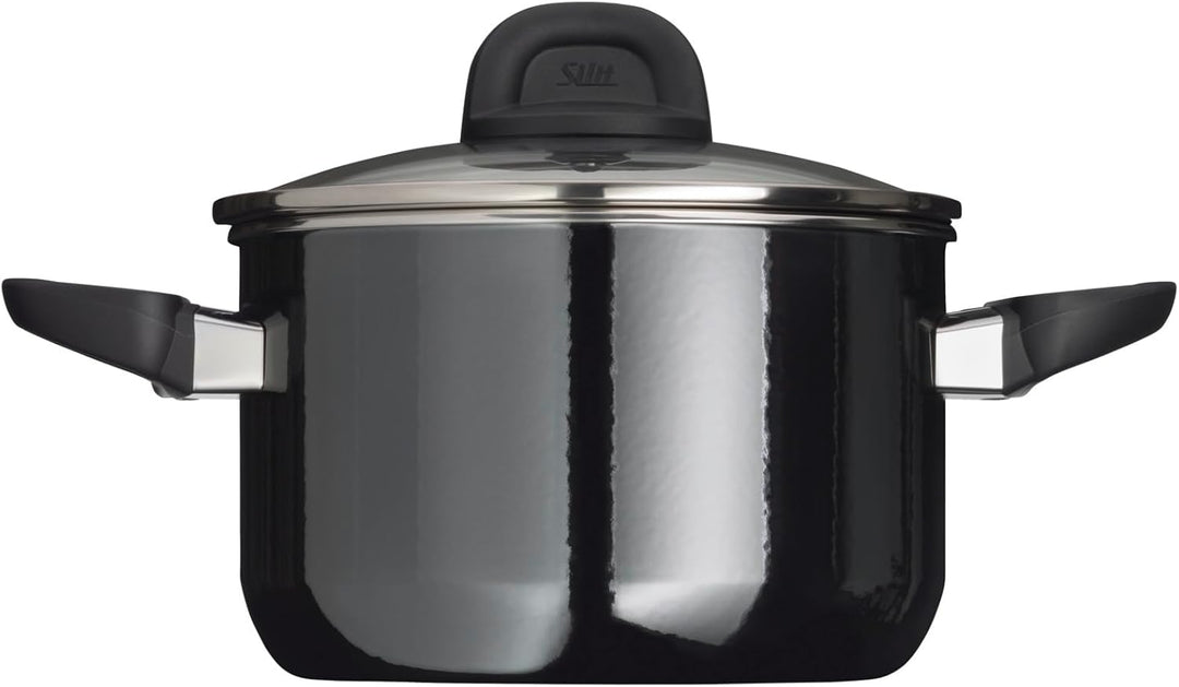 Silit Modesto Line Kochtopf klein 16cm, Glasdeckel, Bratentopf Induktion 1,3l, Silargan Funktionsker