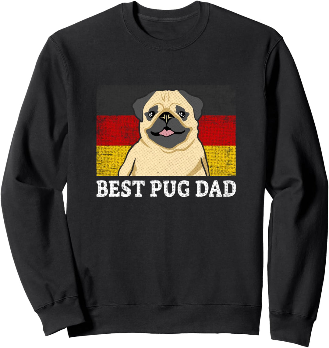 Bester Mops Papa Vintage Deutsche Flagge Hunde Vater Design Sweatshirt