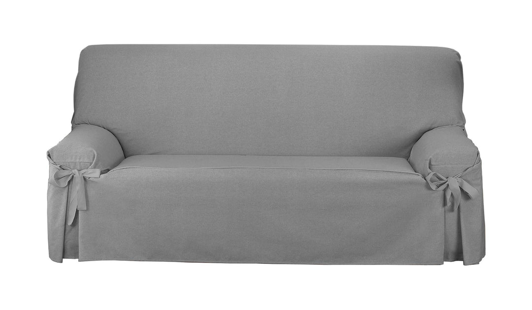 Martina Home Turia Sofabezug mit Schleifen, Polyester Baumwolle, Rostbraun, 4 Plätze 4 Plätze Rostbr