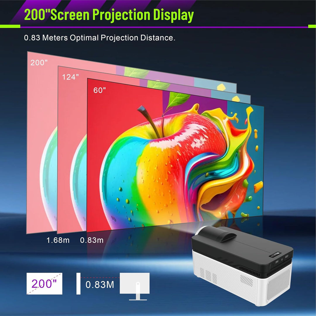 LQWELL® Beamer, Heimkino Projektor 1080P, unterstützt WiFi 6, BT5.4, 8K-Wiedergabe mit Android OS, 2