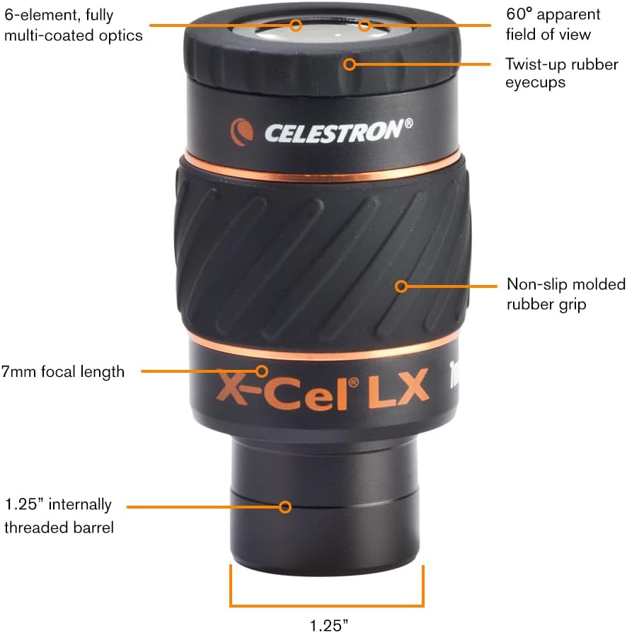 Celestron X-Cel LX Serie – 1,25'' Okular, 7mm 7 mm, 7 mm
