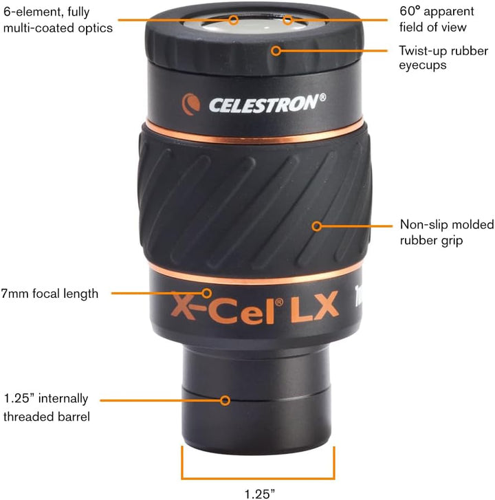 Celestron X-Cel LX Serie – 1,25'' Okular, 7mm 7 mm, 7 mm