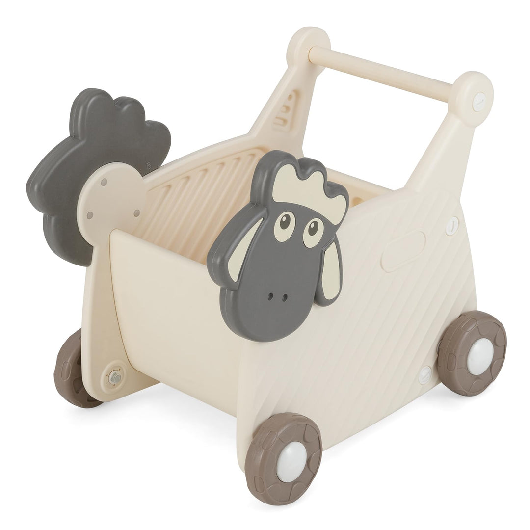 COSTWAY Baby Lauflernwagen, Lauflernhilfe mit 18 L Stauraum & Rädern, Spielzeugwagen zum Schieben &