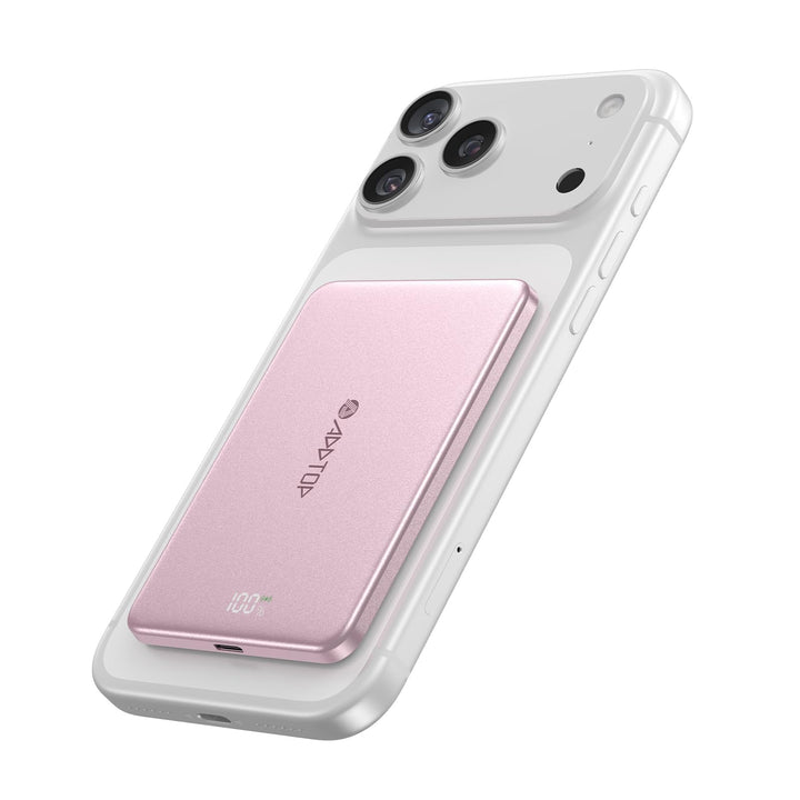 Ultra Slim Power Bank Magnetische, A ADDTOP Powerbank Induktives 5000mAh, 20W Schnellladung Wireless