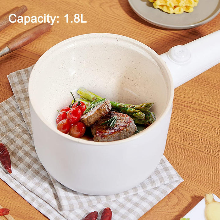Elektrischer Hot Pot, Mini-Ramen-Kocher 1,8 L Nudeltopf Antihaft-Sauté-Pfanne Multifunktions-Elektro