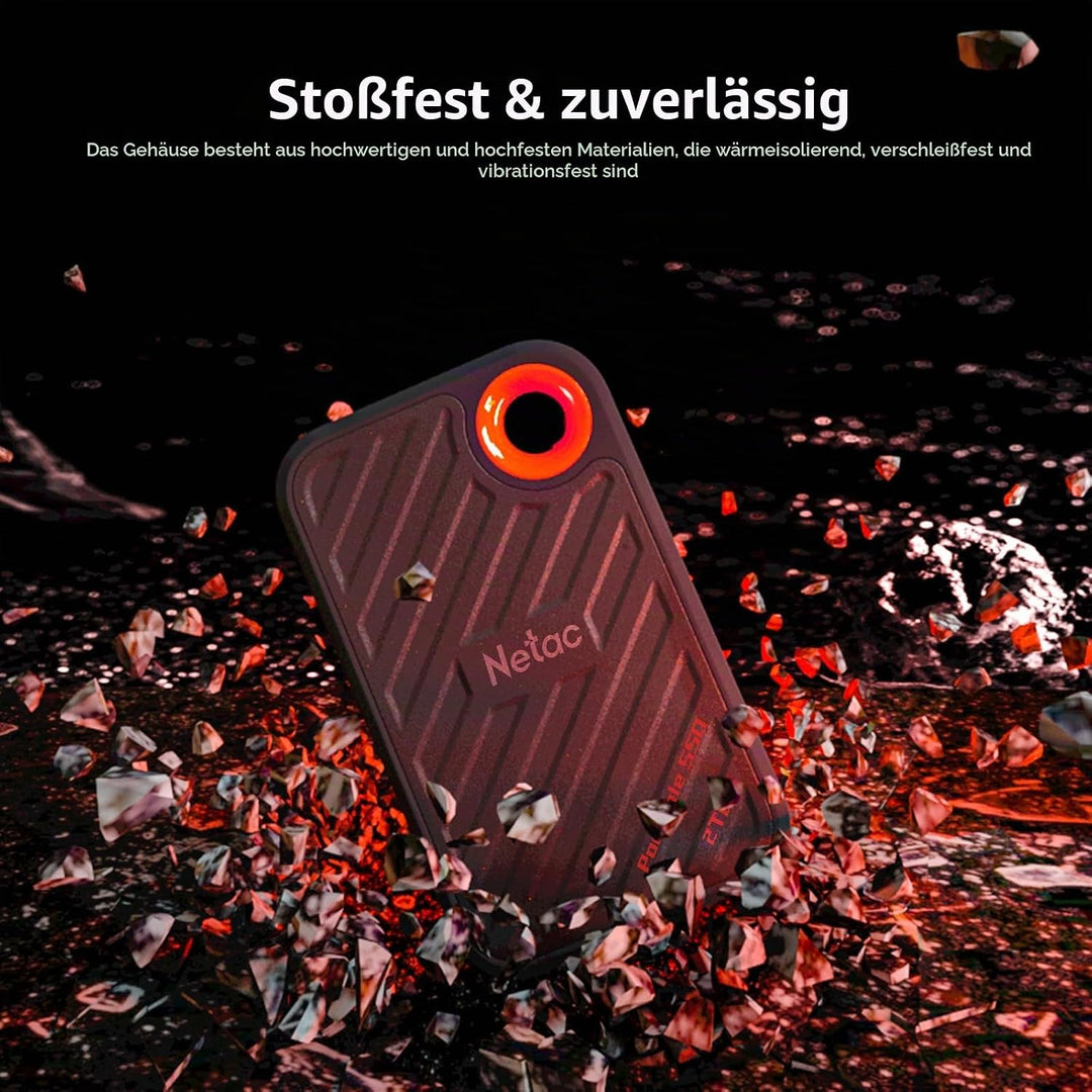 Netac ZX20 2 TB Mobiles Solid-State-Laufwerk, extern, portabel 2 TB (bis zu 2000 MB/s Lesen und Schr