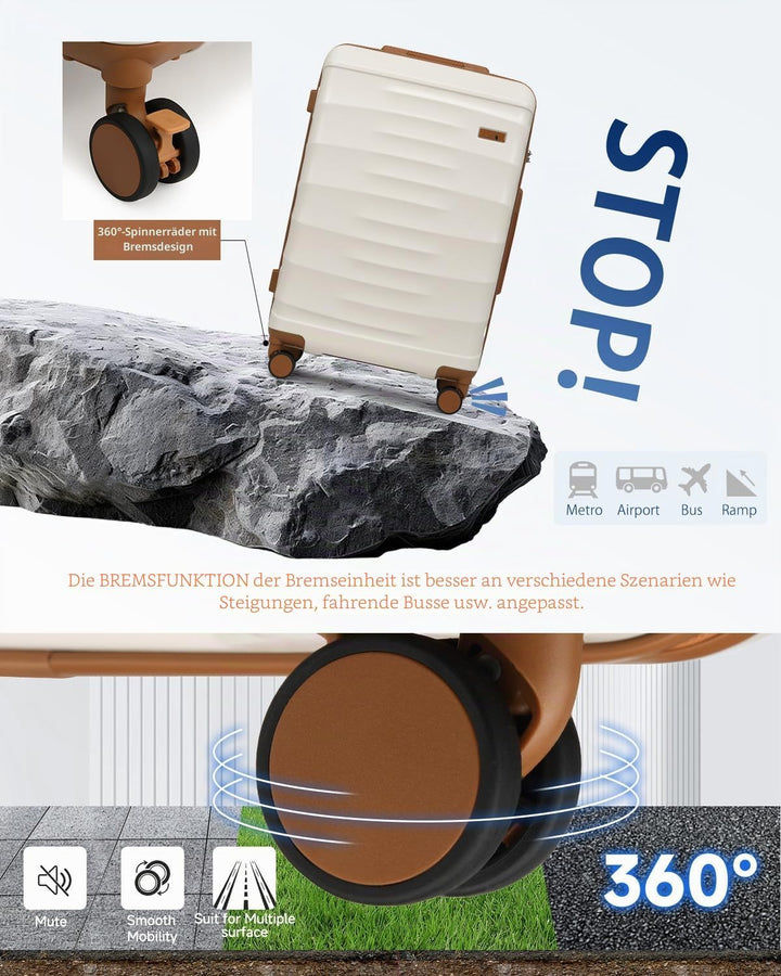 Sea choice Reisekoffer Set 5 Teilig ABS Hartschale Trolley Kofferset Gepäckset Grosse Kapazität Hand