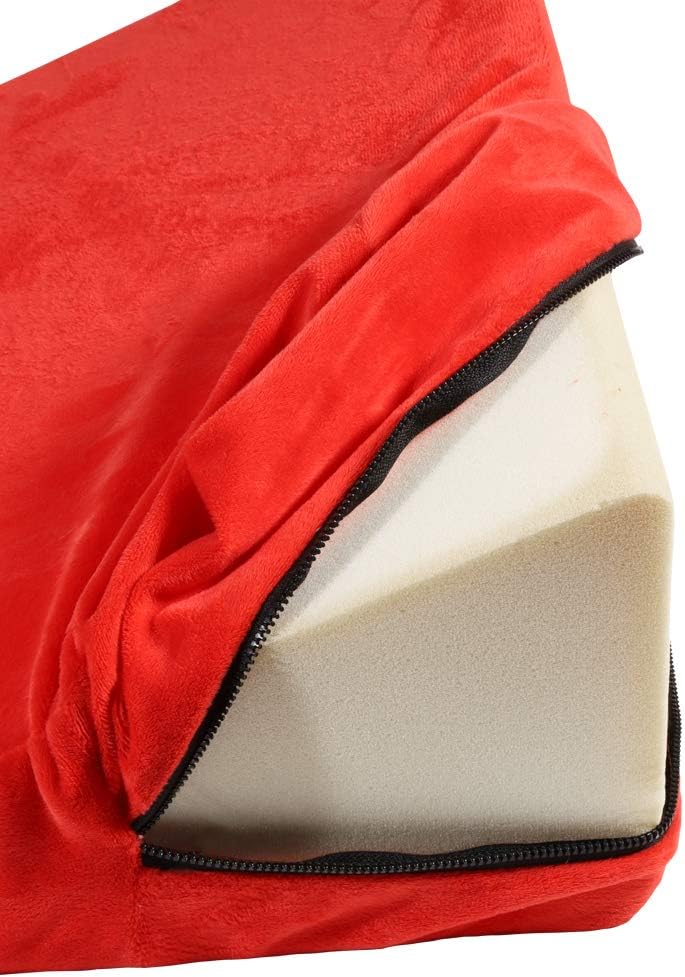 Keilkissen für Bett und Sofa aus Schaumstoff mit Abnehmbarem und Waschbarem Gesteppte Abdeckung,Rück