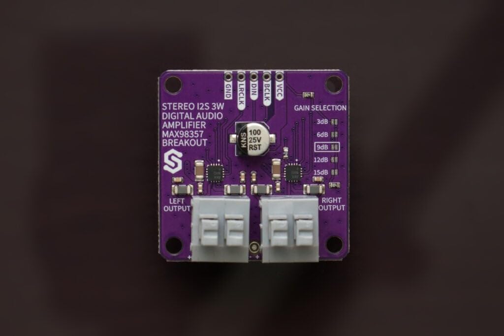Soldered Stereo I2S Audio-Verstärker MAX98357 mit Klemmen | 3W Class-D | Made in EU | 333355
