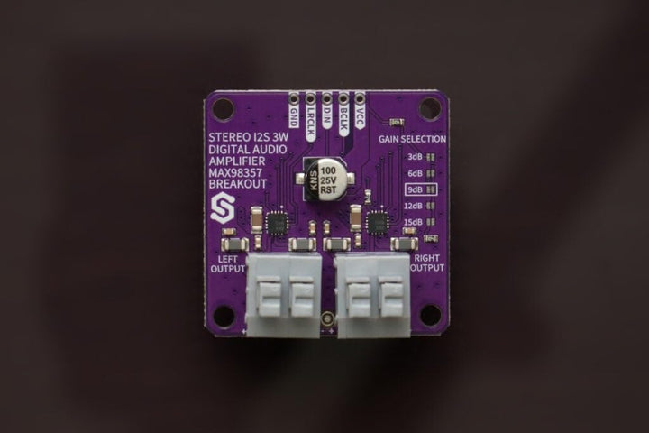 Soldered Stereo I2S Audio-Verstärker MAX98357 mit Klemmen | 3W Class-D | Made in EU | 333355